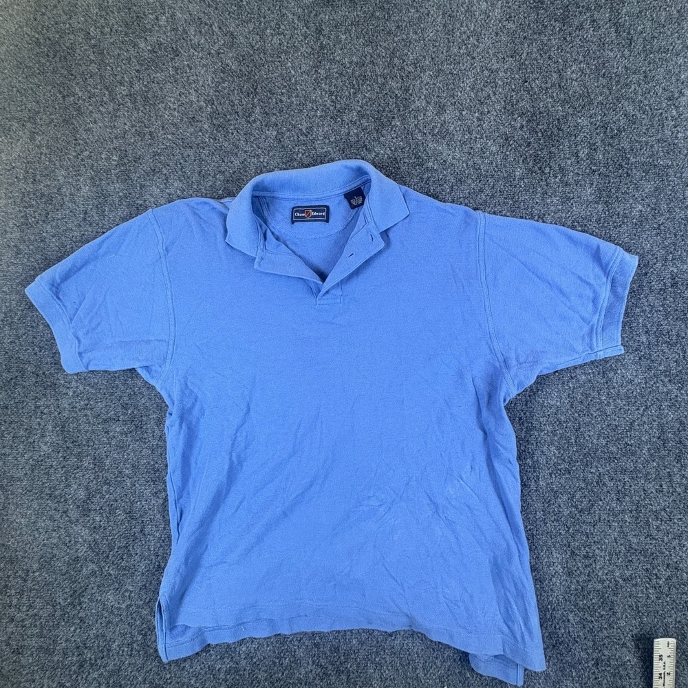 Chase Edward Polo Shirt Mens Small Blue Pique Cotton Short Sleeve Performance